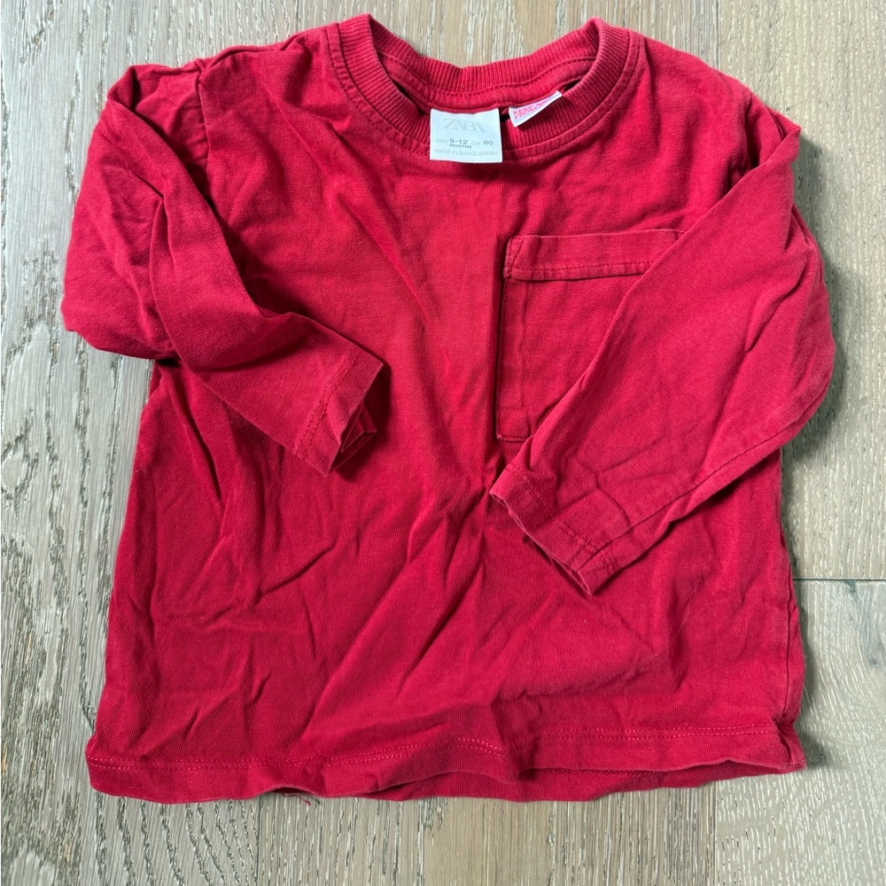 Zara Red Baby LS Shirt 9-12m